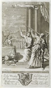 Astrônomo grego estudando as estrelas, ilustração do livro 1 parte 5 Capítulo 17 de &39;os princípios da filosofia&39; por Anthony Le Grand, gravura por Johannes Kip (16523-1722), 1694